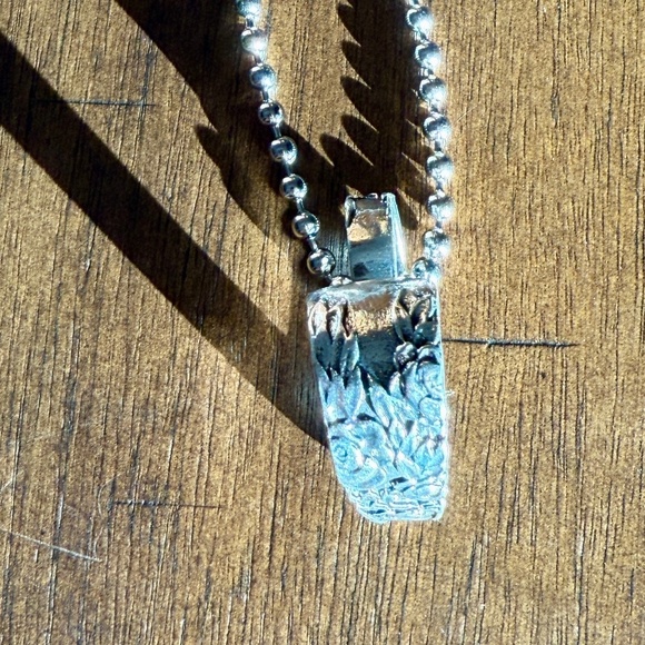 NEW Floral Vintage Spoon Heart Necklace, Bent Spoon Heart Pendant - Picture 6 of 8